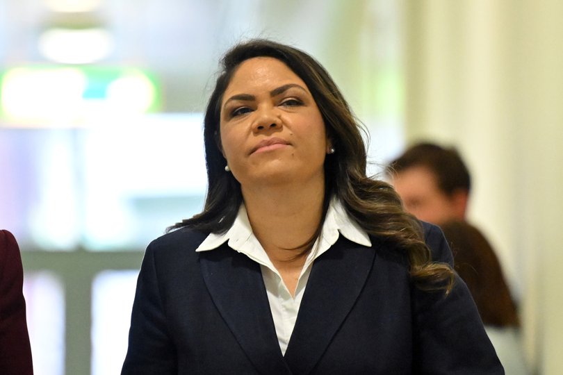 Shadow Minister for Indigenous Australians Jacinta Nampijinpa Price after the Liberals party room meeting for a leadership ballot at Parliament House.