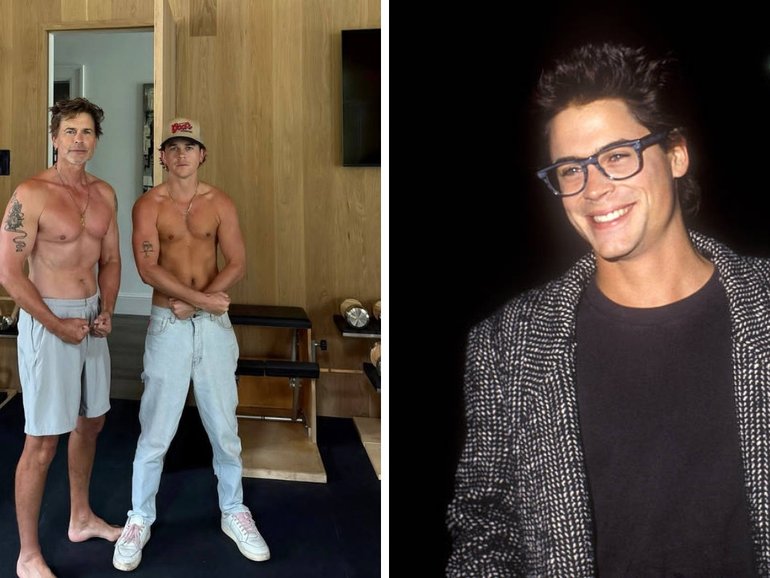 Iconic Hollywood star Rob Lowe, 61, sends fans into a meltdown over shirtless selfie with lookalike son Johnny, 29, on Instagram