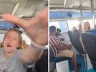 The mother and daughter launched into a tirade of abuse after the victim refused to move seats so the family could sit together.