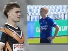 Lachlan Galvin was pictured at Bulldogs training on Friday.