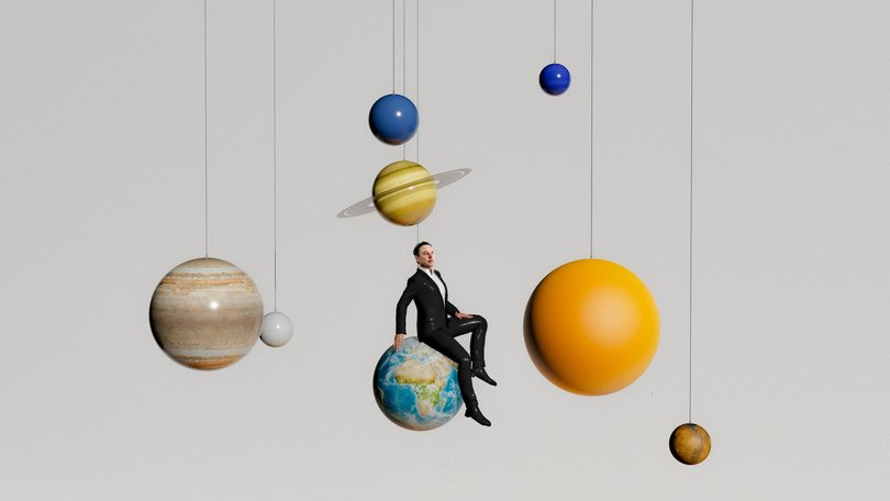 The techno-futuristic philosophy behind Elon Musk’s mania — from the White House to Mars, the billionaire has his sights set on the long term.