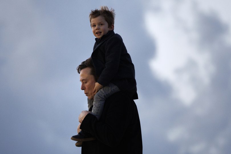 Elon Musk descends from Air Force One, carrying his son X Æ A-12, at Palm Beach International Airport. Over the past couple of decades, Musk has devoted himself to three grand engineering projects, all with the long-term mission of sustaining humanity far into the future.