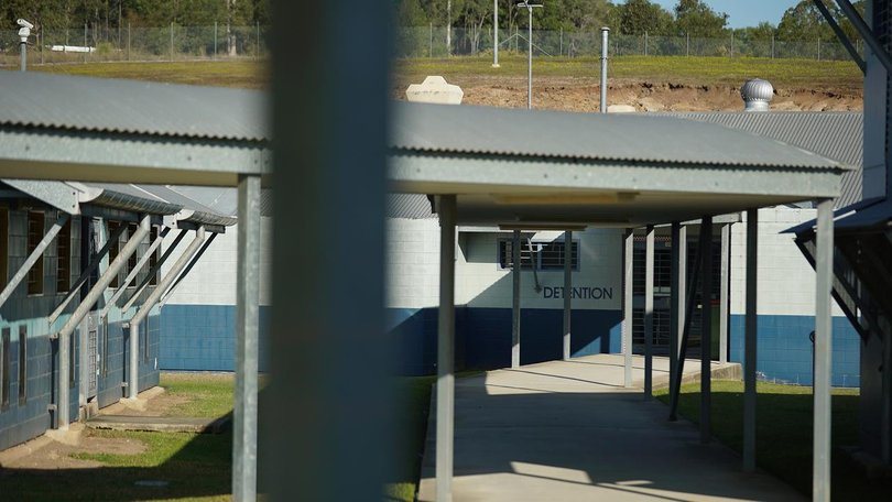 A woman accused of fatally stabbing her young child has been rushed from detention to hospital.