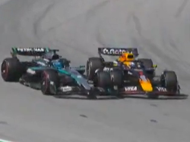 Max Verstappen was in no mood to explain his collision with George Russell.