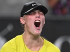 Cruz Hewitt roared and revved up the crowd but eventually lost his French Open boys' battle. (Lukas Coch/AAP PHOTOS)