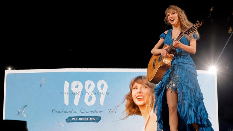 Taylor Swift announces the re-recording of her hit album 1989 during the Eras Tour.