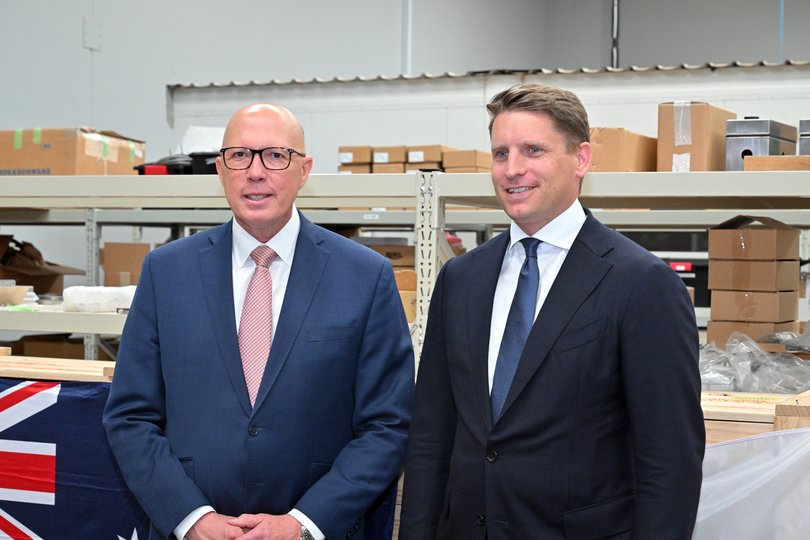 Former Opposition Leader Peter Dutton and Shadow Minister for Defence Andrew Hastie.