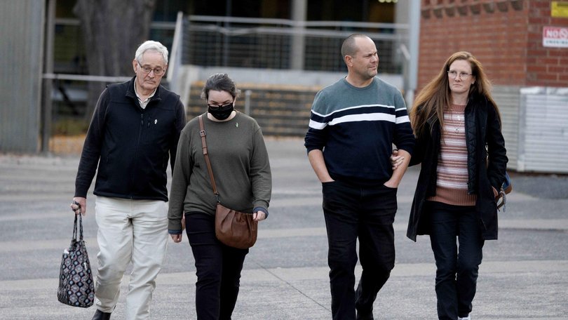 Lunch survivor Ian Wilkinson and family members sat in court on Monday.
