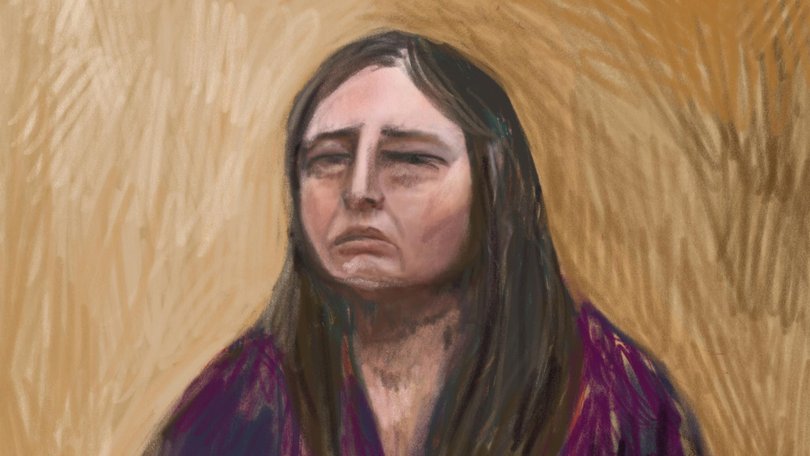 A court sketch taken on Monday as Ms Patterson gave evidence.