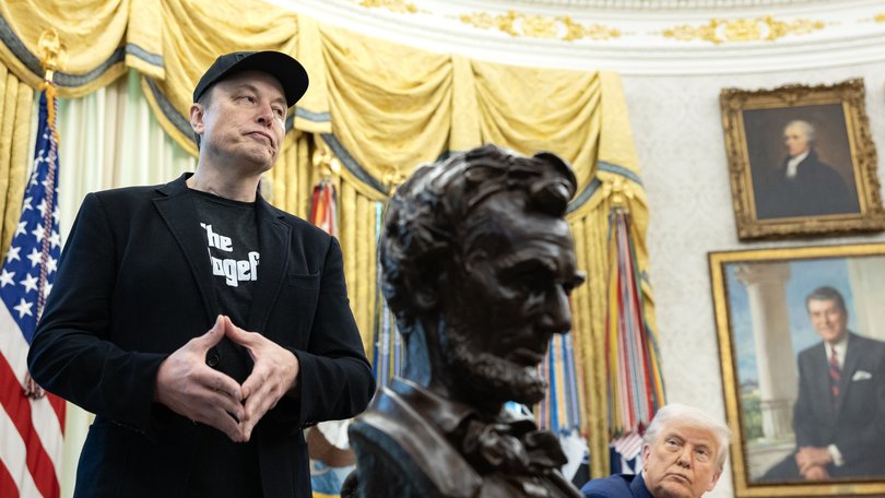 Elon Musk and President Donald Trump hold a news conference on Friday in the Oval Office.