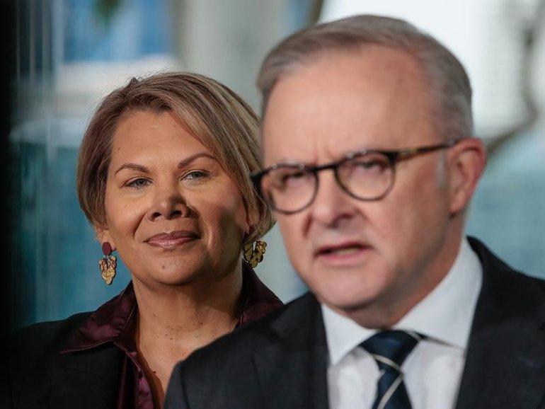 Dorinda Cox announced her move to Labor alongside Anthony Albanese at a press conference in Perth.