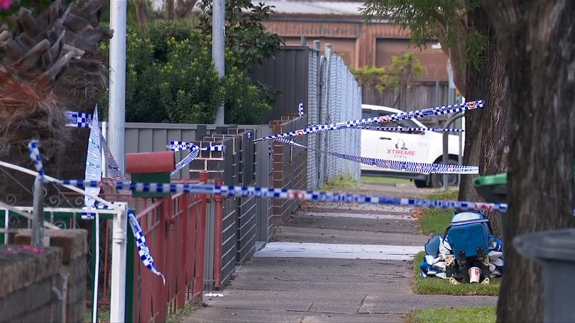 The scene was heavily taped off on Tuesday.