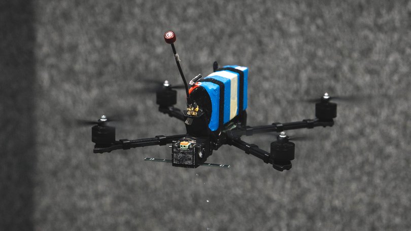 A Shrike drone during testing in Ukraine. MUST CREDIT: Andrew Kravchenko/Bloomberg