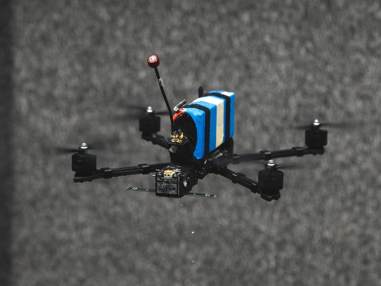 A Shrike drone during testing in Ukraine. MUST CREDIT: Andrew Kravchenko/Bloomberg