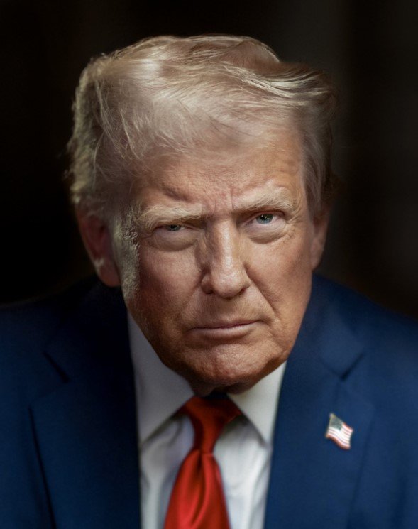 The White House has unveiled a new official portrait of Donald Trump.