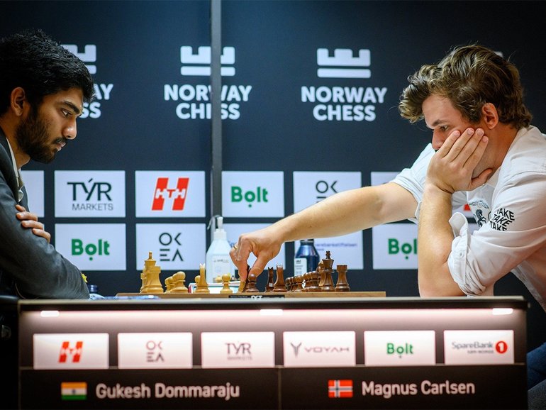 Magnus Carlsen and Gukesh Dommaraju go head-to-head.