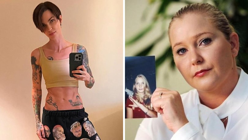 Ruby Rose (left) made a chilling comparison to Jeffrey Epstein victim Virginia Giuffre (right).