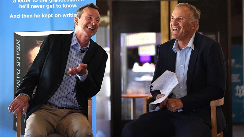 Former AFL players Neale Daniher and Tim Watson in 2019.