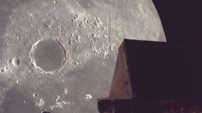 Japan's Resilience lunar lander will place an artist's whimsical tiny house on the moon surface. (AP PHOTO)