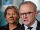 Dorinda Cox announced her move to Labor alongside Anthony Albanese at a press conference in Perth.