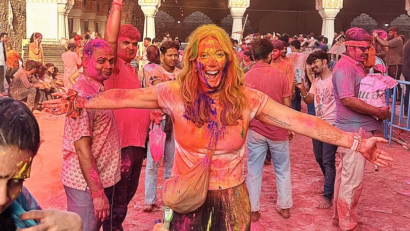 Sarah Steger celebrating Holi.