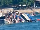Aussie tourist Megan Hughes has recounted the terrifying moment she was forced to abandon a capsized boat in Bali.