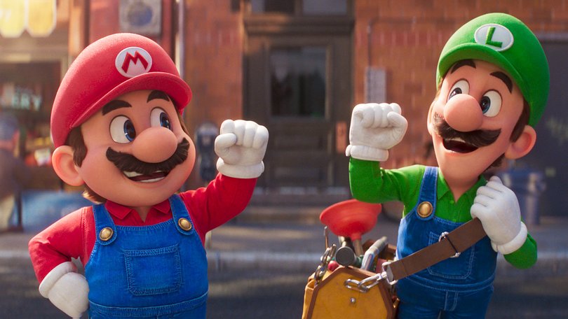 Mario, voiced by Chris Pratt, left, and Luigi, voiced by Charlie Day in Nintendo's The Super Mario Bros. Movie. (Nintendo and Universal Studios via AP)