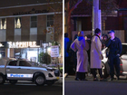 Two people have been stabbed during a brawl.