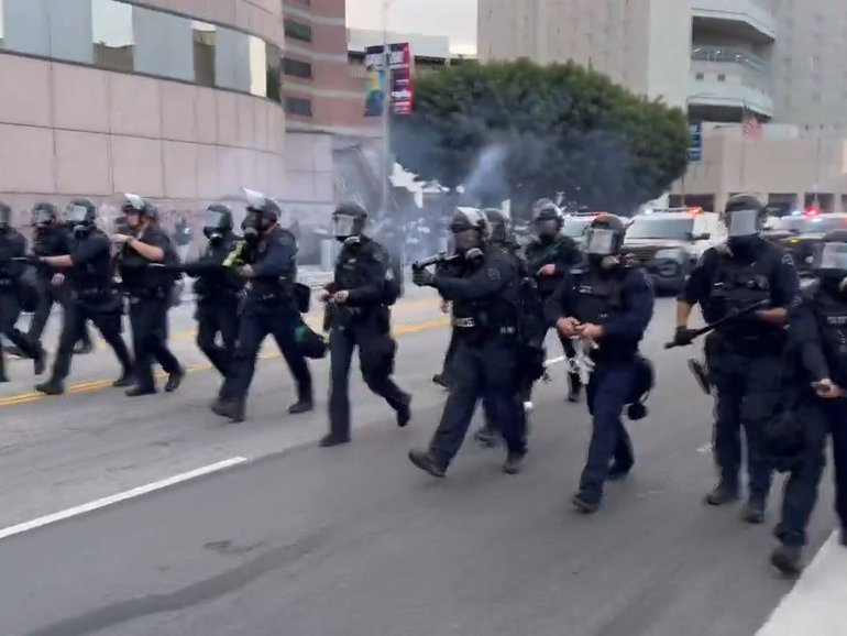 Chaotic scenes have erupted in Los Angeles as protesters clash with authorities during immigration sweeps led by the US Immigration and Customs Enforcement (ICE).