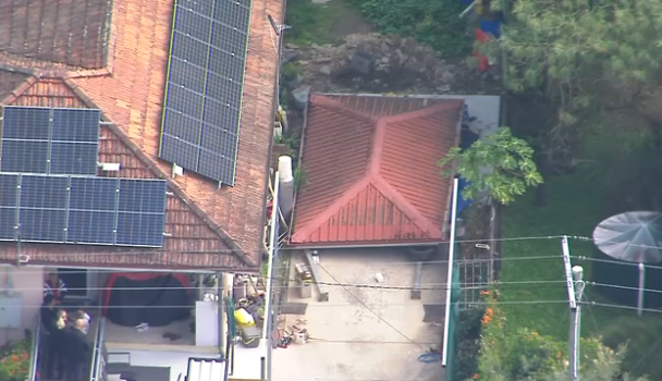 A structure has collapsed, injuring two people.