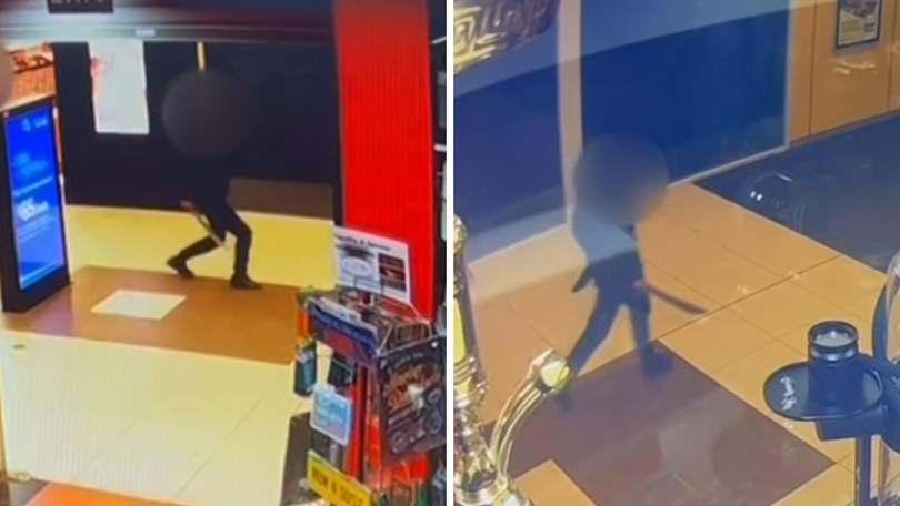 Caroline Springs Square was placed in lockdown after several teens were seen armed with machetes.