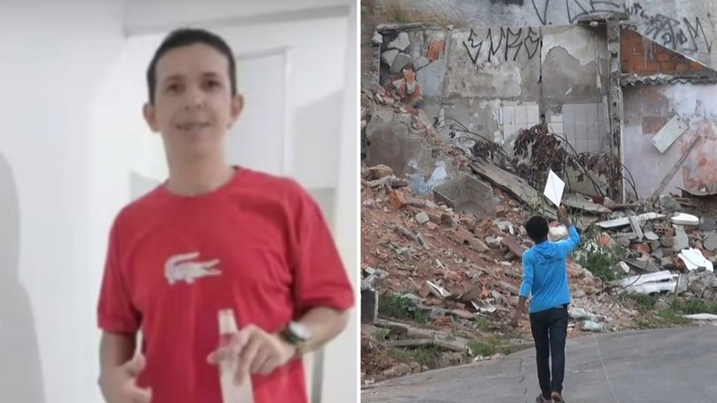 A Brazilian father of three has died in a harrowing roadside tragedy after his neck was sliced open by a glass-coated kite string.