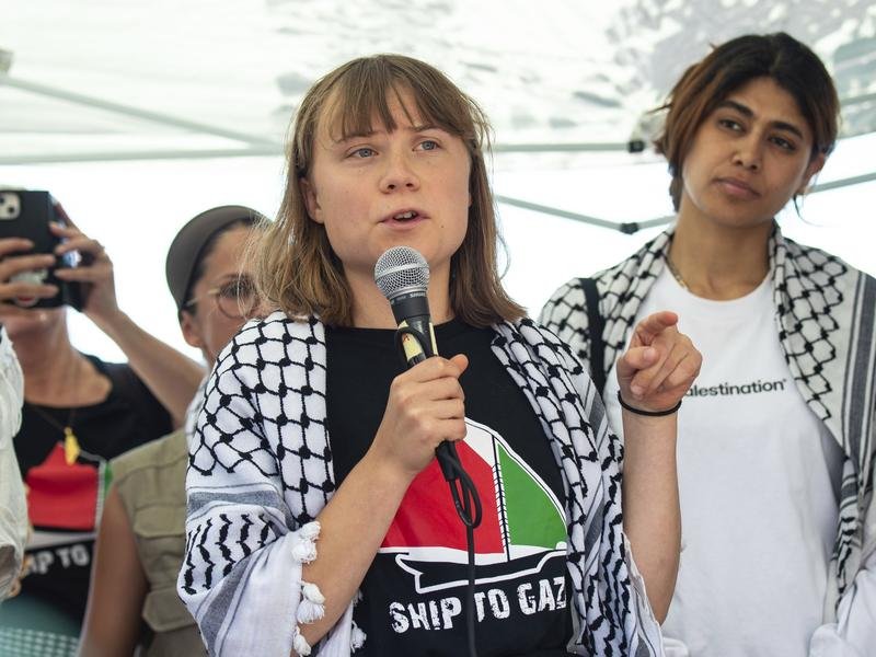 Israeli commandos have commandeered a boat with Greta Thunberg on board that was headed for Gaza. (AP PHOTO)