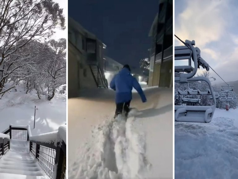 Both Mt Hotham Resort in the Victorian Alps and Thredbo in NSW the Kosciuszko National Park recieved a dumping of snow.