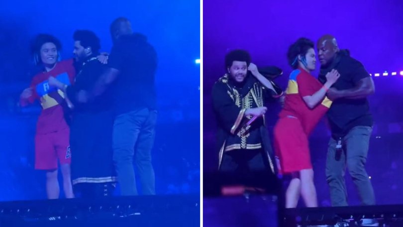 Wen jumped on stage and hugged The Weeknd during one of his Melbourne concerts last year.