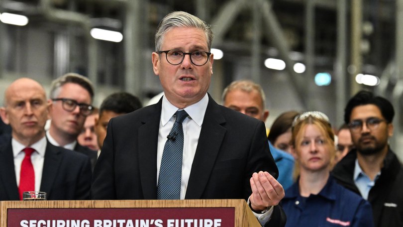 Britain's Prime Minister Keir Starmer unveils the government's defence spending plans.