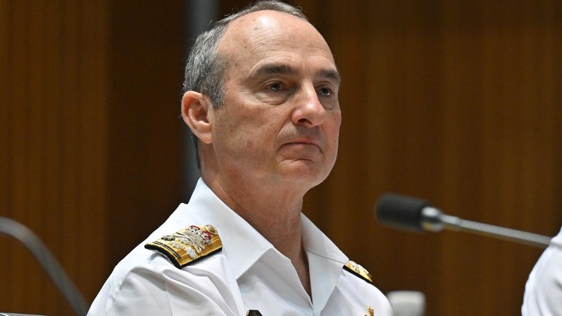 Chief of the Australian Defence Force Admiral David Johnston during Senate Estimates at Parliament House in Canberra.