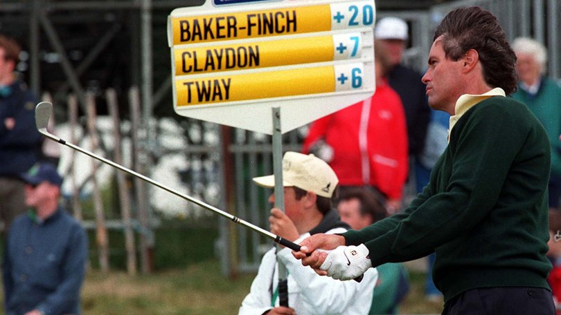 Ian Baker-Finch on the 18th fairway still to lose yet another shot, finishing on a +21 which made him later decide to withdraw from the ‘97 Open Championship.