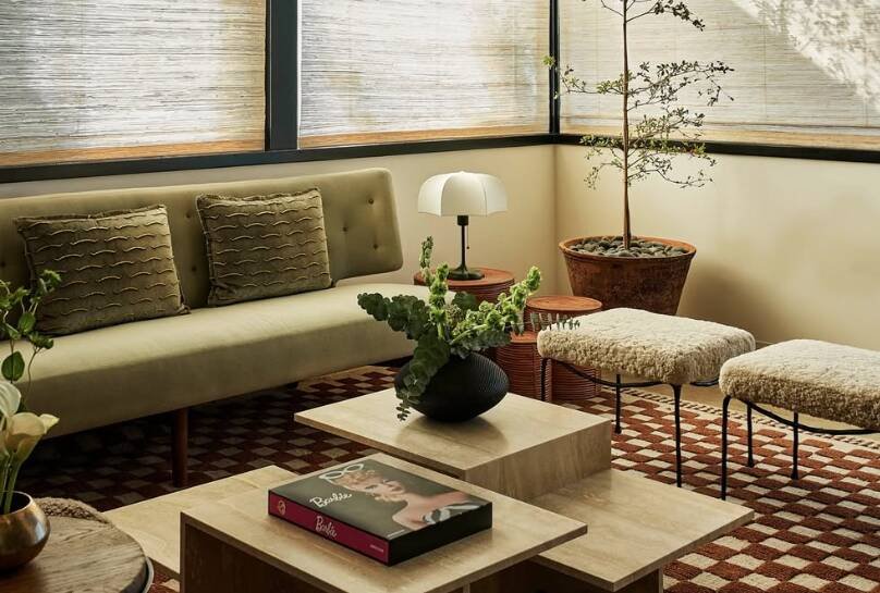 The co-founders enlisted their friend and collaborator Scarlett Hessian to create their dream office. Pic: Instagram/archdigest.