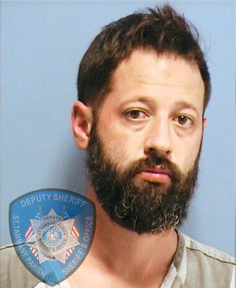 Joseph Boatman, 32, was arrested for second-degree murder after he allegedly left his daughter in a hot car. Picture: St. Tammany Parish Sheriff’s Office