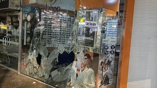The pursuit left a huge damage bill after the car hit shops and street signs along the way.