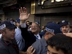  Israeli National Security Minister Itamar Ben Gvir greets supporters in the Jerusalem Day Flag March.