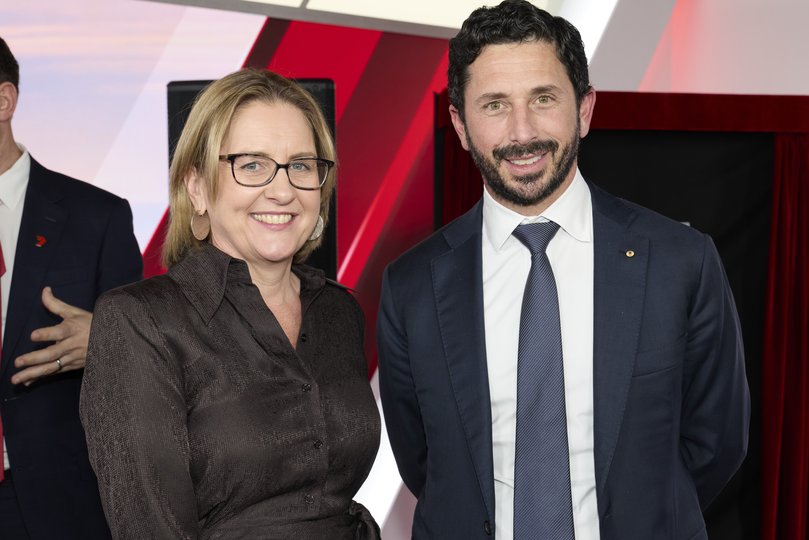 Premier of Victoria Jacinta Allan and SGH Managing Director and Chief Executive Officer, Ryan Stokes AO.