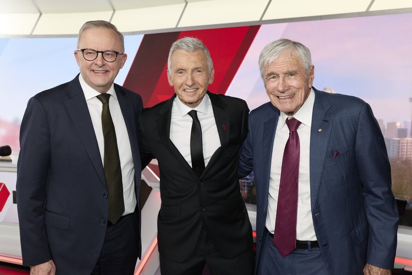 Prime Minister Anthony Albanese, Bruce McAvaney and Kerry Stokes