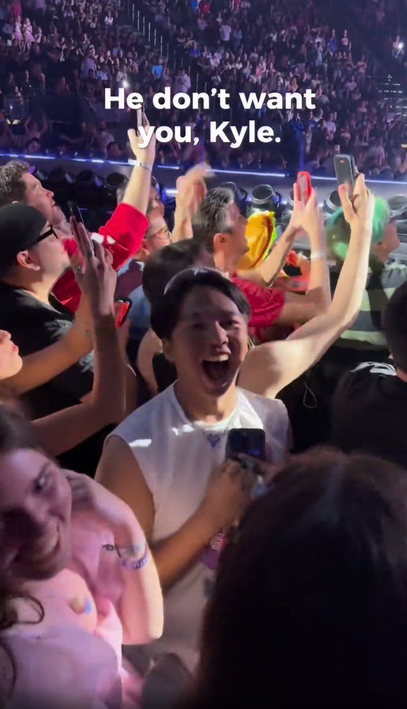 A Katy Perry fan by the name of Kyle was part of a mid-concert prank by Katy Perry. She accused him of DM-ing her husband Orlando Bloom