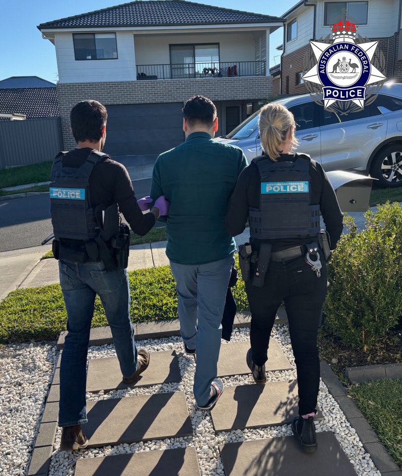 The man was arrested by Australian Federal Police.