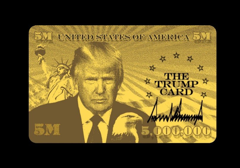 The Trump Card shown on US President Donald Trump's application site
