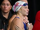 Mollie O’Callghan broke down in tears poolside after her race. 