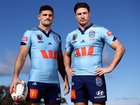 Nathan Cleary and Mitchell Moses on Tuesday.