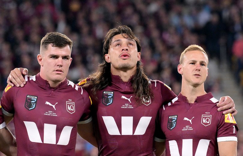 Beau Fermor, Tino Fa'asuamaleaui and Daly Cherry-Evans ahead of Game I.